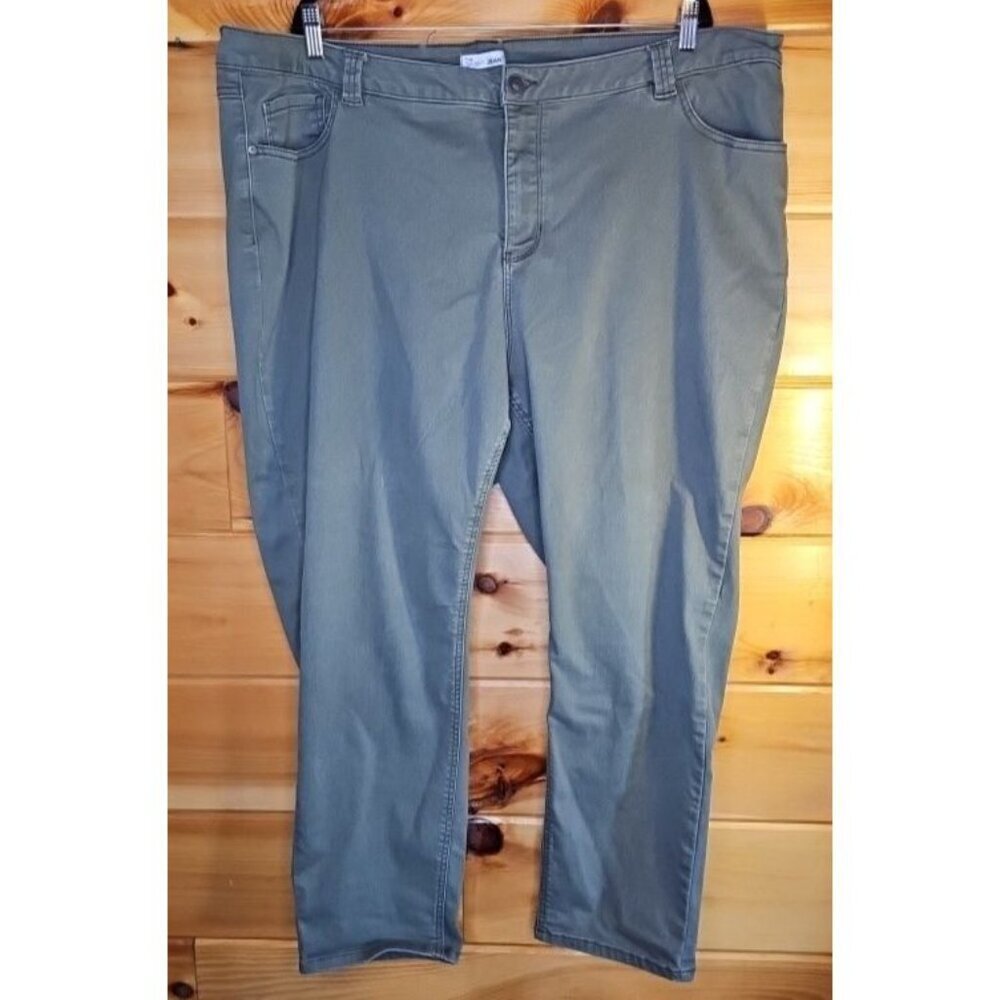 Catherine's Women's Plus Size 3X Ankle Jeans The Skinny Jean Olive Green